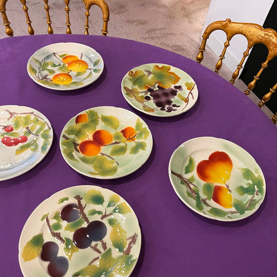 Fruit patterned dish and plates