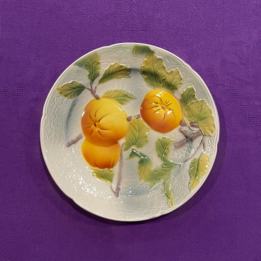 Fruit patterned dish and plates