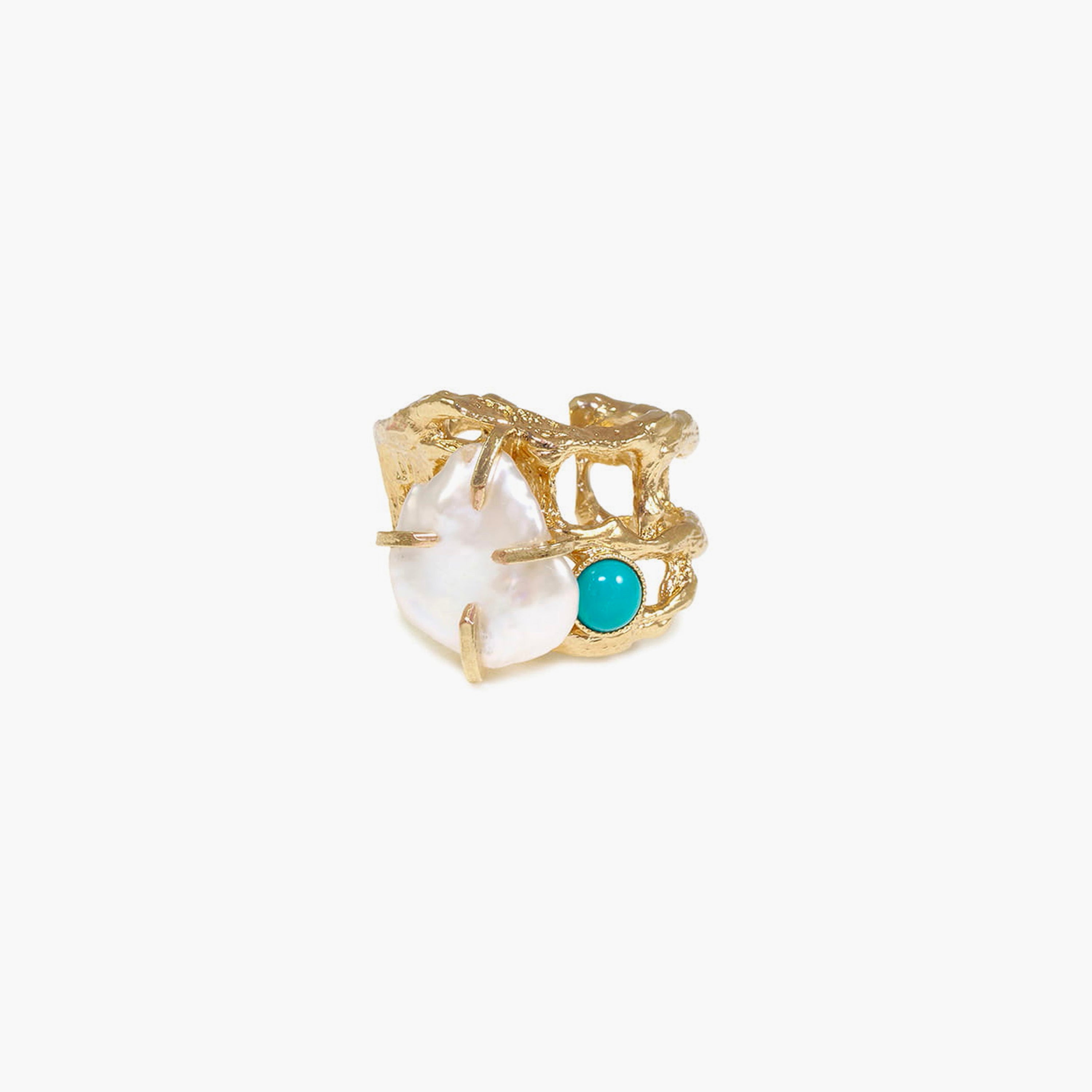 Hybrid Pearl and Stone Ring 