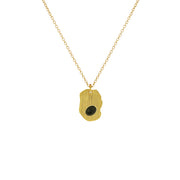 collier stone petit modèle doré avec pierre onyx noire