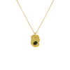 collier stone petit modèle doré avec pierre onyx noire